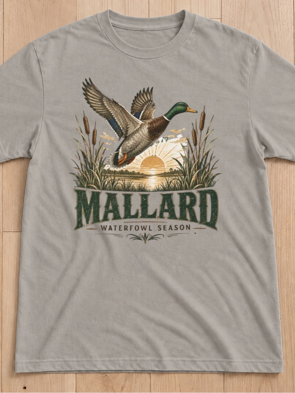 Gildan Gray Mallard Waterfowl Season Graphic Tee